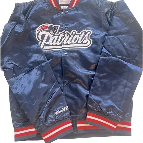 New England Patriots size XLNavy Satin Raglan Full-Snap Jacket - Picture 11 of 12